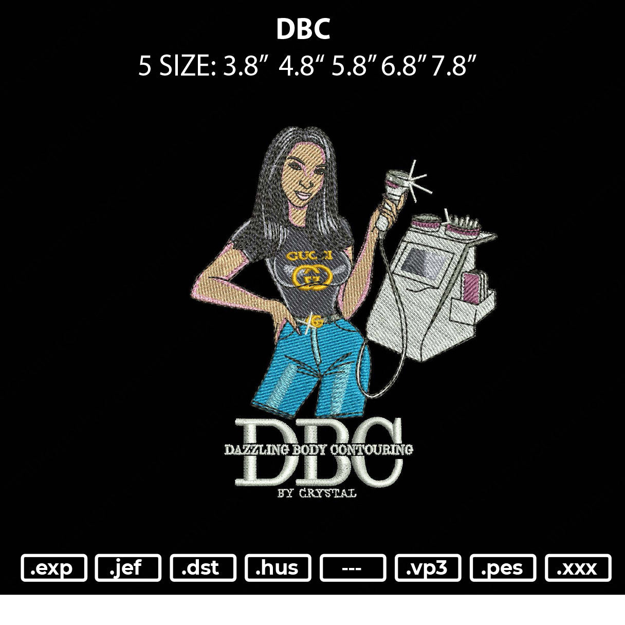 DBC Embroidery File 5 sizes