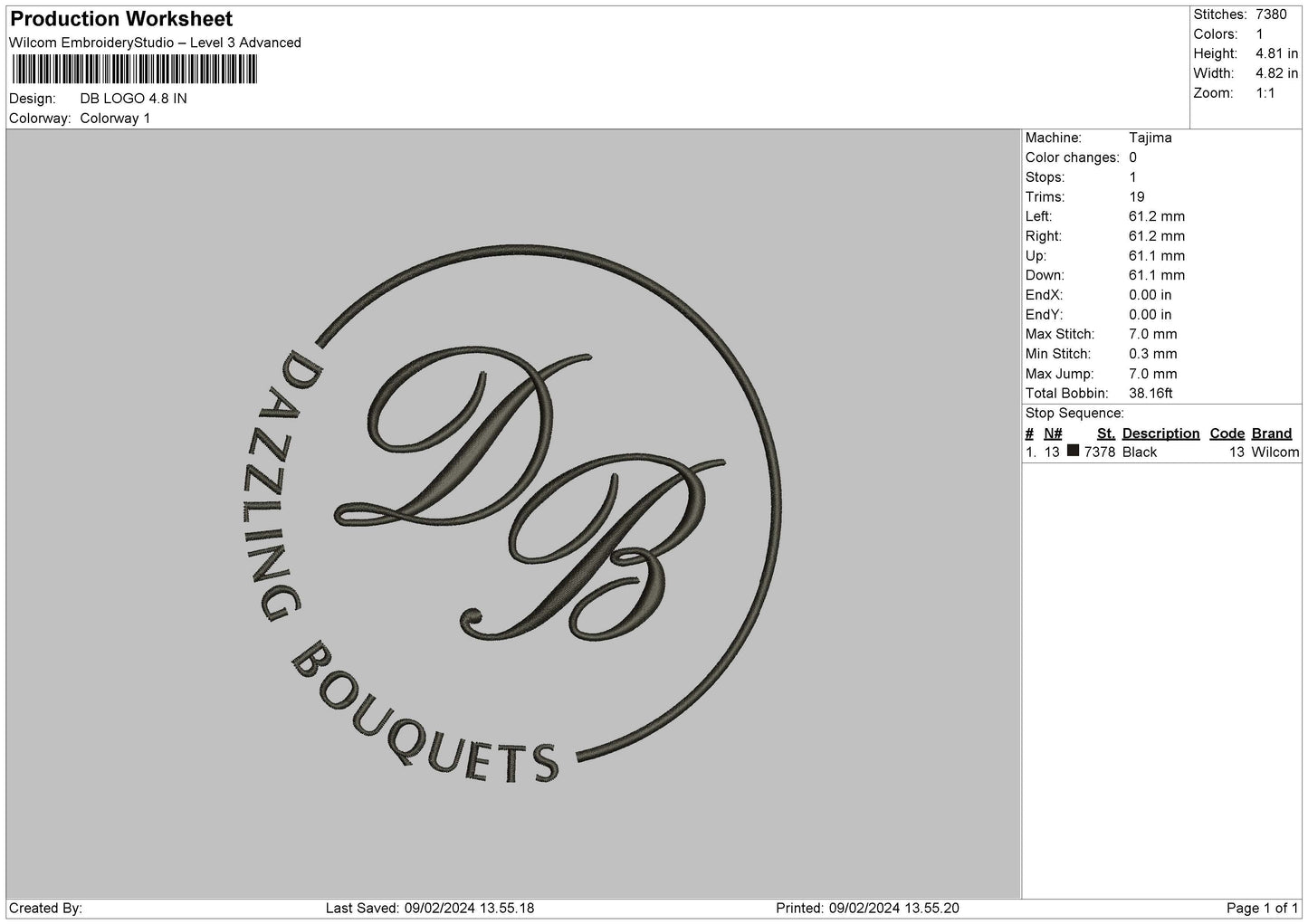 Dbcircle Embroidery File 6 sizes