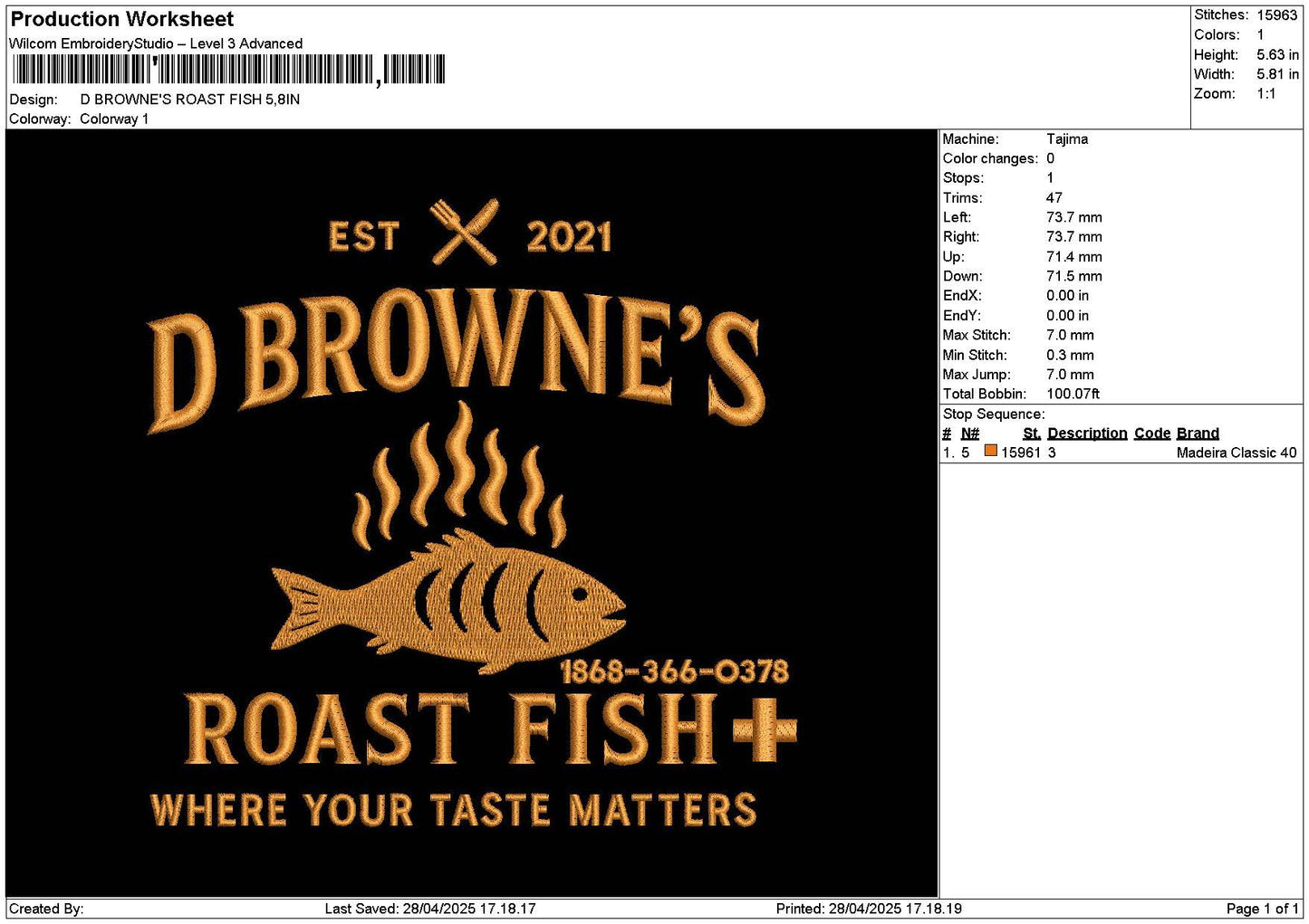 Dbrownestext Embroidery File 6 sizes