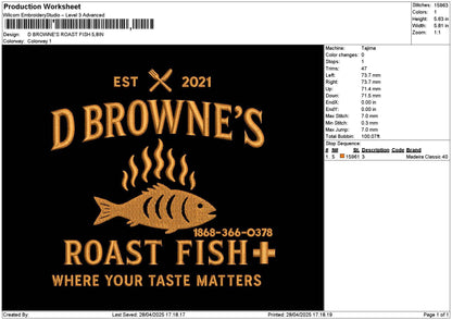 Dbrownestext Embroidery File 6 sizes