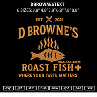 Dbrownestext Embroidery File 6 sizes