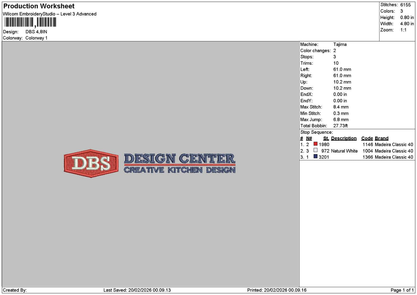 Dbstext Embroidery File 6 sizes