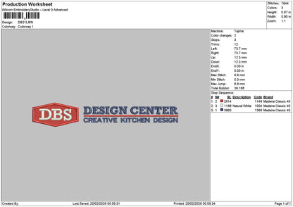 Dbstext Embroidery File 6 sizes