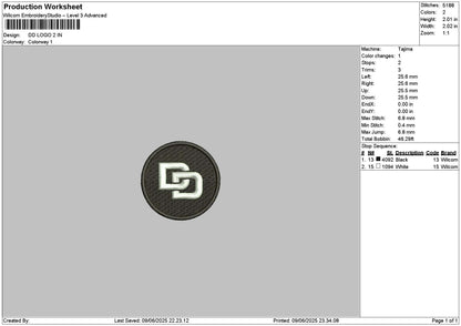 Dd Circle Embroidery File 6 sizes