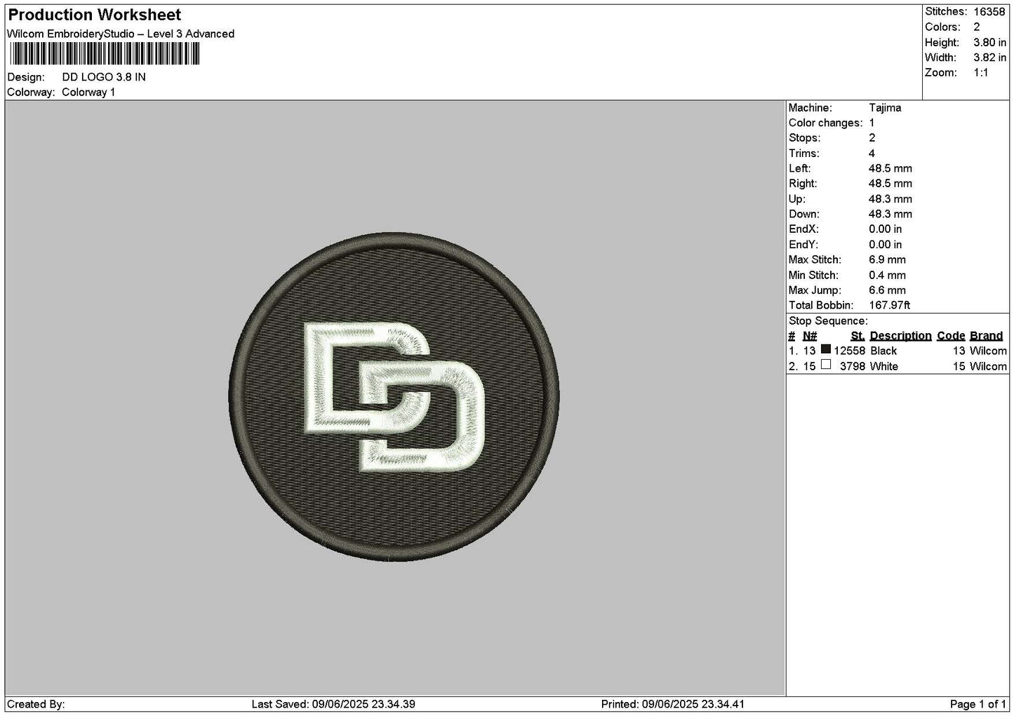 Dd Circle Embroidery File 6 sizes