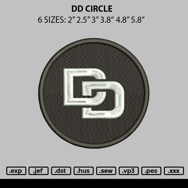 Dd Circle Embroidery File 6 sizes