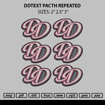 Ddtext Patch Embroidery File 6 sizes