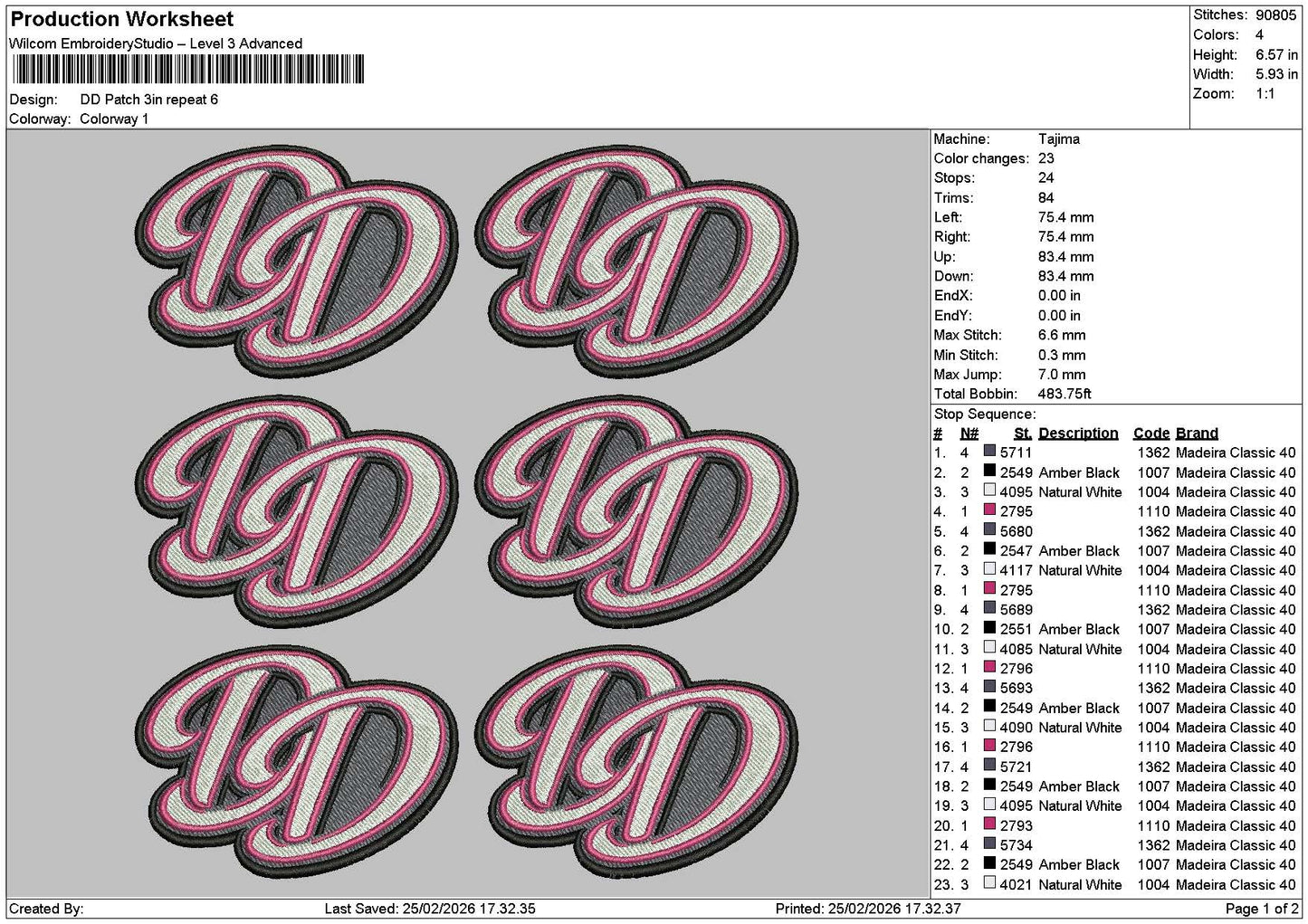 Ddtext Patch Embroidery File 6 sizes
