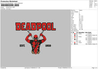 Deadpool0109 Embroidery File 6 sizes