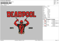 Deadpool0109 Embroidery File 6 sizes