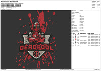 Dead Pool Embroidery File 4 size