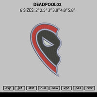 Deadpool02 Embroidery File 6 sizes