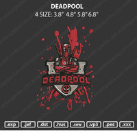 Dead Pool Embroidery File 4 size