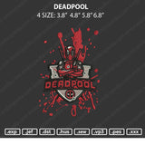 Dead Pool Embroidery File 4 size