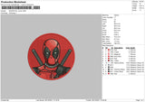 Deadpool Circle Embroidery File 4 size