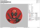 Deadpool Circle Embroidery File 4 size