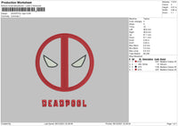 Deadpool Logo Embroidery File 4 size