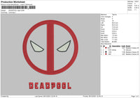 Deadpool Logo Embroidery File 4 size