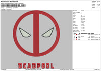 Deadpool Logo Embroidery File 4 size