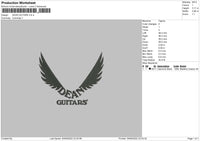 Dean Guitars Embroidery File 5 sizes