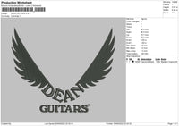 Dean Guitars Embroidery File 5 sizes