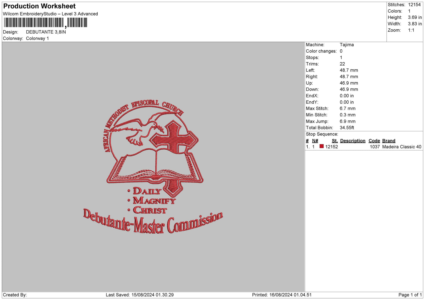 Debutantetext Embroidery File 6 sizes