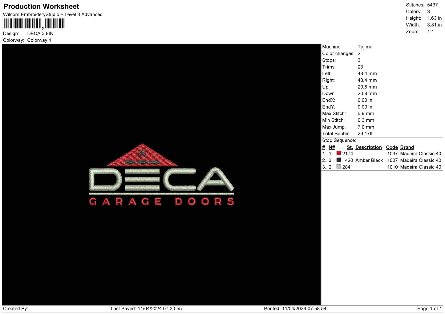 Decatext Embroidery File 6 sizes