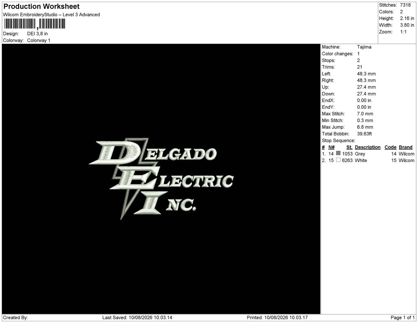 DEI Embroidery Machine Design File