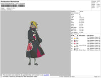Deidara Embroidery File 4 size