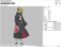 Deidara Embroidery File 4 size