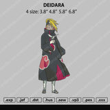 Deidara Embroidery File 4 size