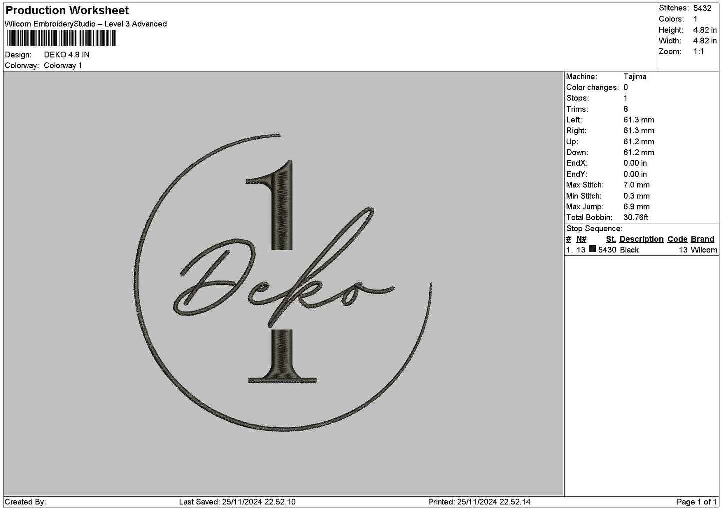 Dekocircle Embroidery File 6 sizes
