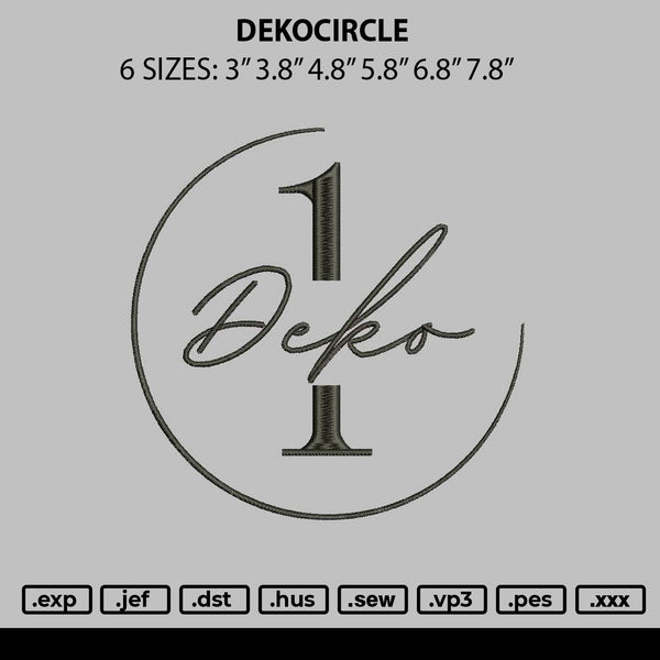 Dekocircle Embroidery File 6 sizes