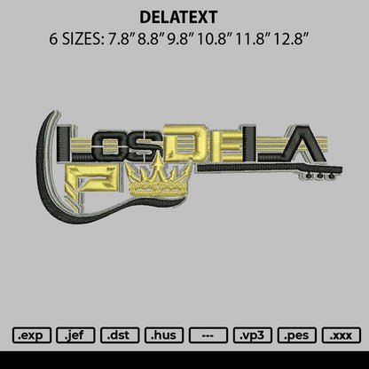 Delatext Embroidery File 6 sizes
