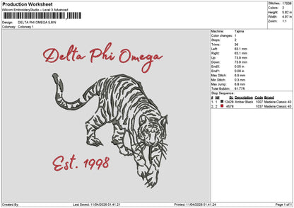 Deltatext 1104 Embroidery File 6 sizes