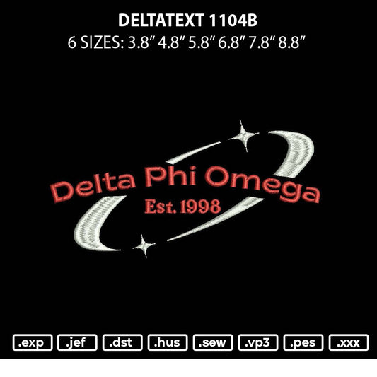 Deltatext 1104b Embroidery File 6 sizes