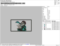 Demon Slayer Rectangle V3 Embroidery File 4 size