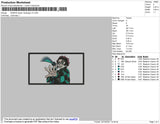 Demon Slayer Rectangle V3 Embroidery File 4 size