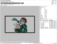 Demon Slayer Rectangle V3 Embroidery File 4 size