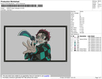 Demon Slayer Rectangle V3 Embroidery File 4 size