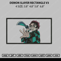 Demon Slayer Rectangle V3 Embroidery File 4 size