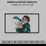 Demon Slayer Rectangle V3 Embroidery File 4 size