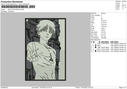 Denji Rectangle Embroidery File 6 sizes