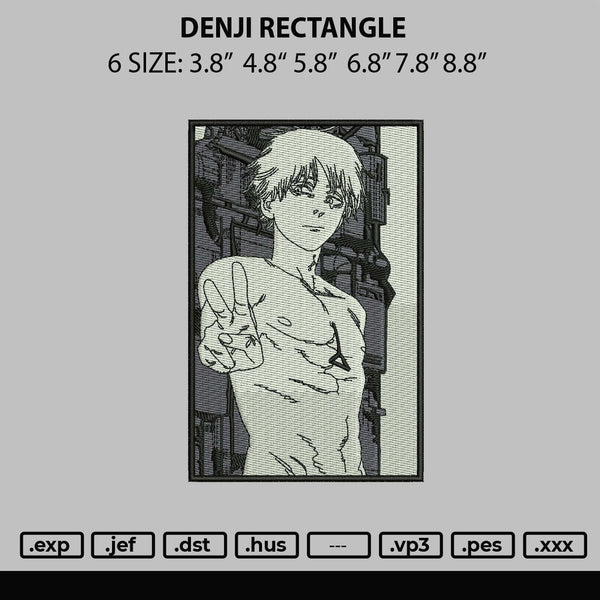Denji Rectangle Embroidery File 6 sizes