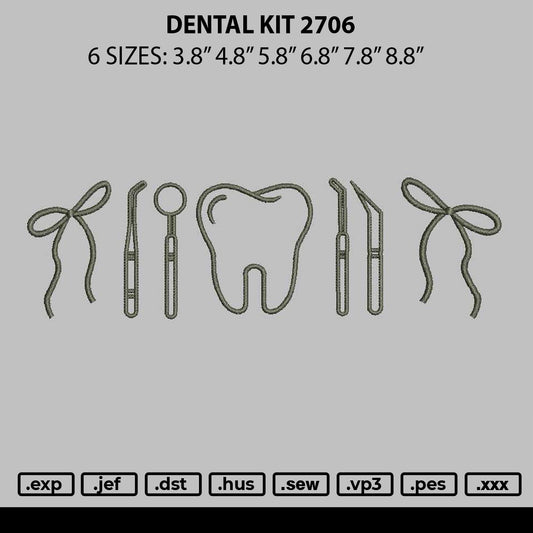 Dental Kit 2706 Embroidery File 6 sizes