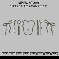 Dental Kit 2706 Embroidery File 6 sizes
