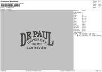 De Paul Embroidery File 7 sizes