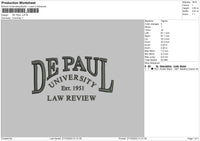 De Paul Embroidery File 7 sizes