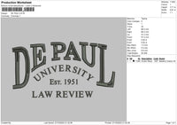 De Paul Embroidery File 7 sizes