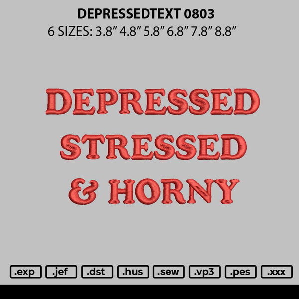 Depressedtext 0803 Embroidery File 6 sizes